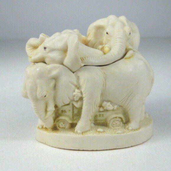 Harmony Kingdom Ed Safari England Carved Elephant Figurine Resin Sculpture - Picture 2 of 15